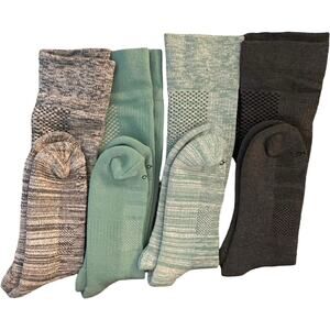 Tommie Copper Compression Socks Over-the-Calf Gray Jade Green 4 Pack LG Like New